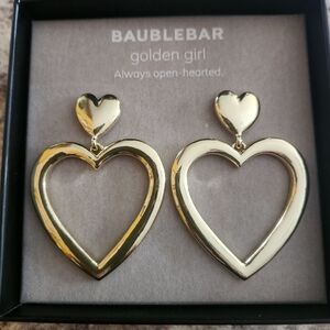 NEW BaubleBar gold heart earrings